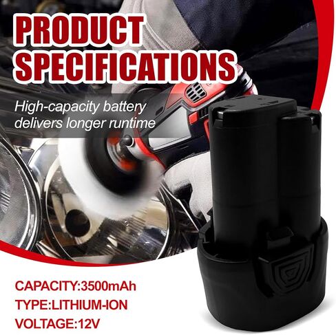12V 3.5Ah Li-ion Replacement Battery for ACDelco G12 Series, Compatible with AB1225LA AB1207LA, Fit Cordless Ratchet & Impact Wrench (ARW1210, ARW1209, ARI12105, ARI12104, etc.) in Kuwait