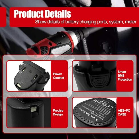 12V 3.5Ah Li-ion Replacement Battery for ACDelco G12 Series, Compatible with AB1225LA AB1207LA, Fit Cordless Ratchet & Impact Wrench (ARW1210, ARW1209, ARI12105, ARI12104, etc.) in Kuwait