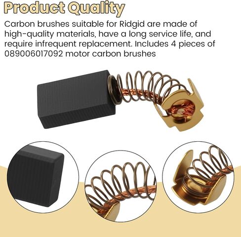 089006017092 Carbon Brushes for Power Tools, for Ridgid Ryobi Tile/Miter Saw Motor Brush R4040 TS1345 TS1344, Carbon Motor Brush - 4 Pack in Kuwait