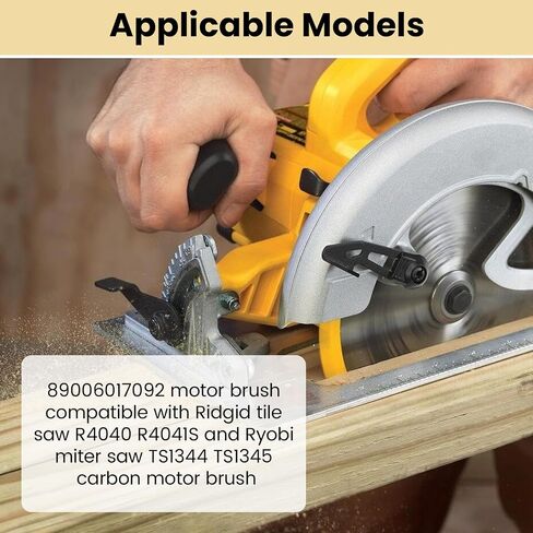 089006017092 Carbon Brushes for Power Tools, for Ridgid Ryobi Tile/Miter Saw Motor Brush R4040 TS1345 TS1344, Carbon Motor Brush - 4 Pack in Kuwait