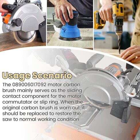 089006017092 Carbon Brushes for Power Tools, for Ridgid Ryobi Tile/Miter Saw Motor Brush R4040 TS1345 TS1344, Carbon Motor Brush - 4 Pack in Kuwait