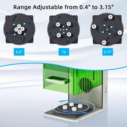 Adjustable Self-Centering Fixture Fit for xTool F1, Adjustable Range, Cover-Down Use, Keep Items Centered and Secured (0.4" - 3.15") in Kuwait