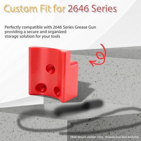 Grease Gun Holder Wall Mount Hanger Compatible with 2646 Series Grease Gun — Plastic Wall Mount Holder Bracket for Grease Gum, Includes Screws, 1 Pack, Red in Kuwait