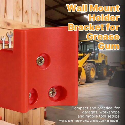 Grease Gun Holder Wall Mount Hanger Compatible with 2646 Series Grease Gun — Plastic Wall Mount Holder Bracket for Grease Gum, Includes Screws, 1 Pack, Red in Kuwait
