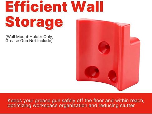 Grease Gun Holder Wall Mount Hanger Compatible with 2646 Series Grease Gun — Plastic Wall Mount Holder Bracket for Grease Gum, Includes Screws, 1 Pack, Red in Kuwait