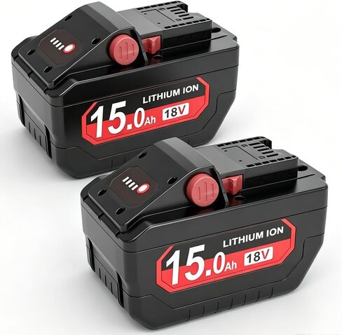 Worthmah Upgrade 15.0Ah High Output Lithium ion Battery Replacement for Milwaukee M18 Battery Compatible with Milwaukee 18V Battery 48-11-1880, 48-11-1815, 48-11-1820,48-11-1850 Tools (2 Pack) in Saudi Arabia