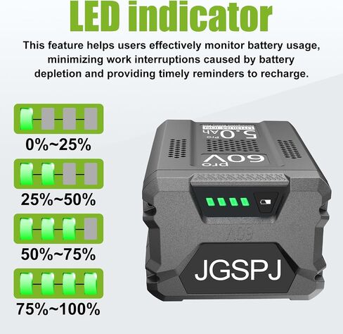 5.0Ah Batteries Replacement for Greenworks pro 60V Battery LB60A00 LB60A01 LB60A02 LB60A03,Compatible with Greenworks 60V Cordless Power Tool in Kuwait