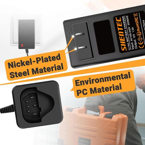Shentec 12V Li-ion Battery Charger Compatible with Ridgid 12V R82059 | AC82059 AC82049 130220001 Li-ion Battery in Kuwait
