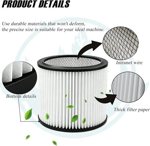 08-2566B Cartridge & 2 Foam Sleeves for Stanley 5-18 Gal Wet/Dry Vacuum | 2 Foam Include, Durable Washable Filter Material, Precise Standard Dimension, Wet and Dry Dual-use Compatibility in Kuwait