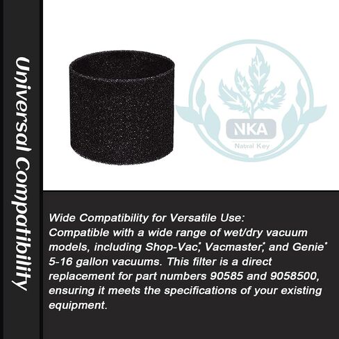6 Pack 90585 Foam Sleeve Filter VF2001, Compatible with Shop-Vac, Vacmaster & Genie 5-16 Gallon Wet Dry Vacuum, Replace 9058500 Type R in Kuwait