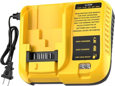 1 Pack Replacement for Dewalt 12V/20V Max Battery Charger DCB107 (Yellow) | Compatible with Dewalt 12/20 Volt Batteries DCB120 DCB127 DCB208 DCB207 DCB206 DCB204 DCB203 DCB201 DCB200 in Kuwait