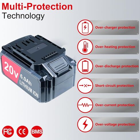 DTK Battery Replacement for Hyper Tough 20V 6000mAh Cordless Power Tool 1 Pack in Kuwait