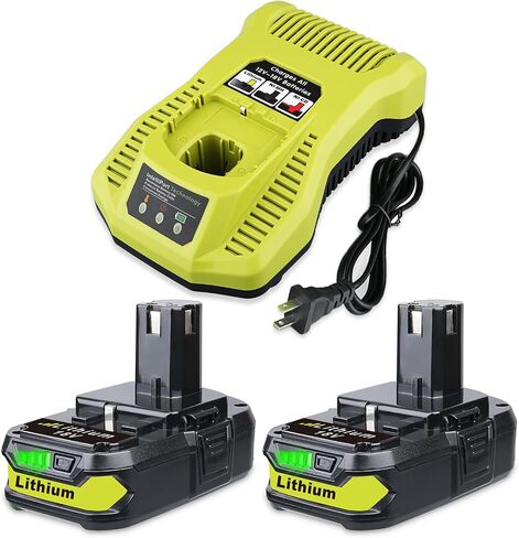 Ferryboat 2Packs 3.5Ah P102 Replacement for Ryobi 18V Battery with P117 Battery Charger Compatible with Ryobi 12-18V P108 P103 P105 P107 P109 P104 Cordless Powers Tool in Kuwait