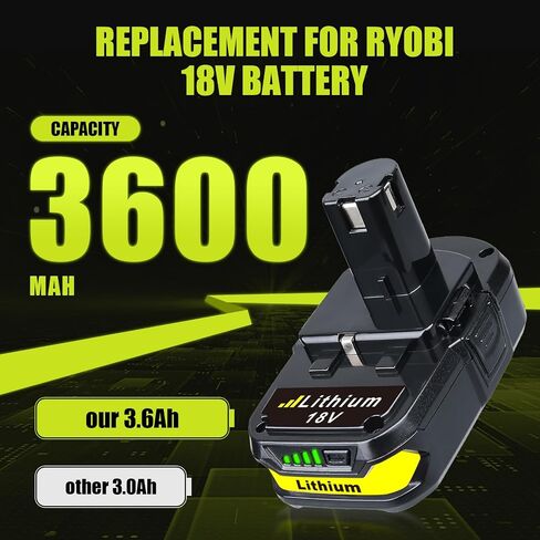 Ferryboat 2Packs 3.5Ah P102 Replacement for Ryobi 18V Battery with P117 Battery Charger Compatible with Ryobi 12-18V P108 P103 P105 P107 P109 P104 Cordless Powers Tool in Kuwait