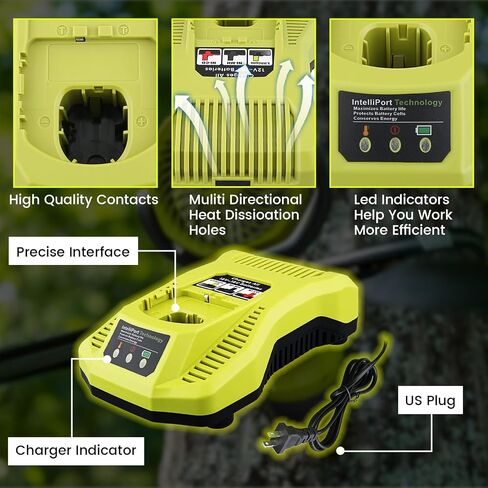 Ferryboat 2Packs 3.5Ah P102 Replacement for Ryobi 18V Battery with P117 Battery Charger Compatible with Ryobi 12-18V P108 P103 P105 P107 P109 P104 Cordless Powers Tool in Kuwait