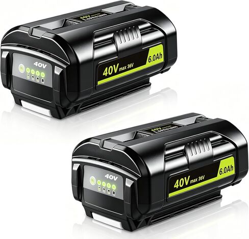 VANON 6000mAh High Capacity 40V Lithium Battery 2-Pack Replacement for Ryobi 40V Battery - Compatible with OP4040 OP40601 OP40261 OP40401 OP40501 Lawn Mower Leaf Blower | Long Runtime & Fast Charging in Kuwait