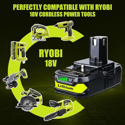 Ferryboat 2Packs 3.5Ah P102 Replacement for Ryobi 18V Battery with P117 Battery Charger Compatible with Ryobi 12-18V P108 P103 P105 P107 P109 P104 Cordless Powers Tool in Kuwait