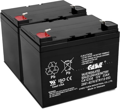 Casil 2081-9276 Fire Panel Battery 12V 33Ah – 2 Pack SLA Replacement for Simplex in Kuwait