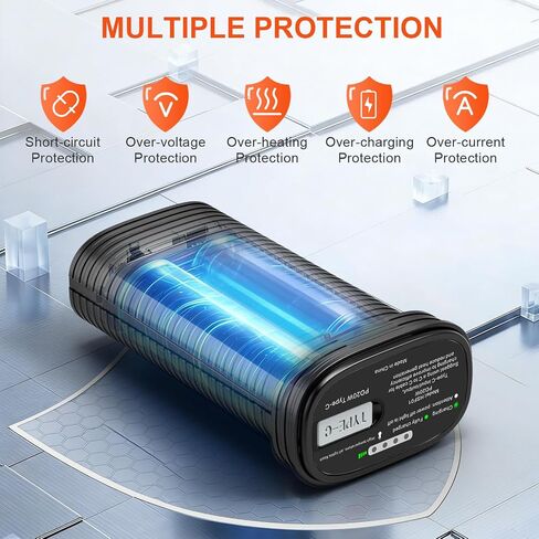 37Wh 7.4V 5.0Ah Rechargeable Battery Pack Replacement for WOLFBOX MF200 Battery, Compatible with WOLFBOX MF200 Series Compressed Air Duster, High Capacity Removable Spare Power with Type-C Port in Kuwait