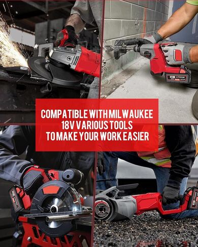 2Pack 18V 12000mAh Lithium Ion Replacement for Milwaukee M-18 Battery Compatible with Milwaukee Battery 12.0Ah and 18 Volts Cordless Power Tools in Kuwait