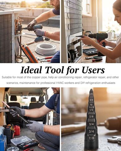7‑in‑1 Copper Pipe Swaging and Flaring Tool,HVAC Tube Expander Bit | with 1/4 Hex Shank, Alloy Steel Electric Drill Driven Tube Swager with 1/4, 3/8, 10, 1/2, 5/8, 3/4, 7/8 Bits in Kuwait