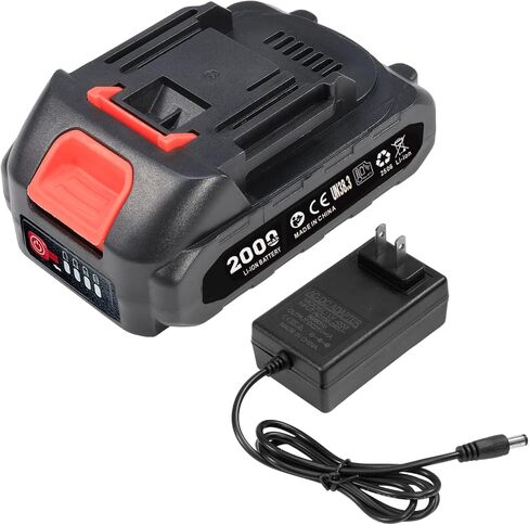 Mini Chainsaw Battery, 21V 4000mAh Lithium Battery with Charger Adapter | Recharge Battery with Electric Quantity Display, Repalce for Most Electric Chainsaw, Suitable for Same Interface Tools in Saudi Arabia
