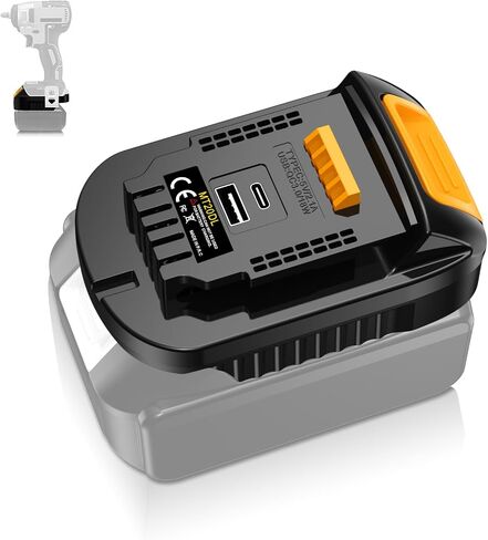 Battery Adapter for Makita to Dewalt Tools,Converter for Dewalt Tools Compatible with Makita Battery,with USB C& USB A Fast Charging Port (ONLY Adapter) in Kuwait
