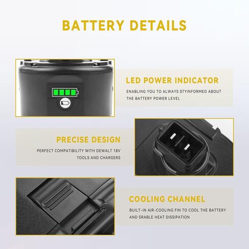 2 Packs Upgraded 6500mAh 18V Replacement Battery for Dewalt 18 Volt XRP Batteries DC9096 DC9098 DC9099 DC9180 DC9181 DC9182 DW9095 DW9096 DW9098 DW9099 DE9095 DE9096 DE9098 DE9503 Cordless Power Tools in Kuwait