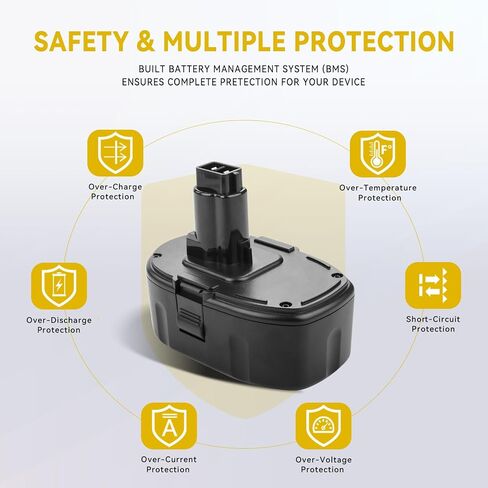 2 Packs Upgraded 6500mAh 18V Replacement Battery for Dewalt 18 Volt XRP Batteries DC9096 DC9098 DC9099 DC9180 DC9181 DC9182 DW9095 DW9096 DW9098 DW9099 DE9095 DE9096 DE9098 DE9503 Cordless Power Tools in Kuwait