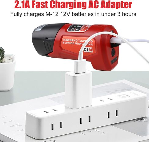 USB Power Source Adapter for Mil-Waukee 12V Compact Power Source Charger | Compatible with Mil 12V Heated Jacket Battery, With USB-A to USB-C Cable in Kuwait