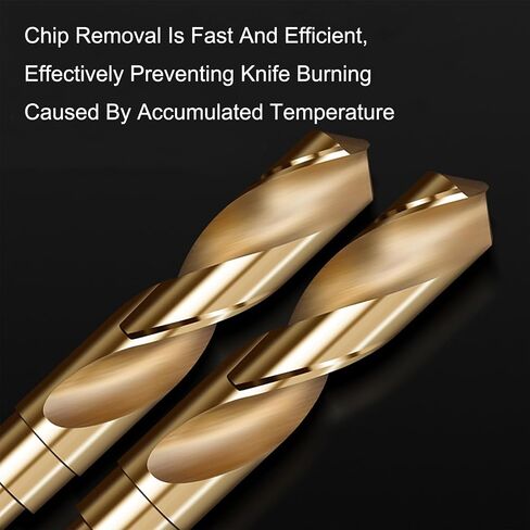 NACX 21mm Reduced Shank Cobalt Drill Bit, HSS 6542 High-Speed Steel Twist Drill Bits with 1/2" Shank for Metal Plastic Wood in Kuwait