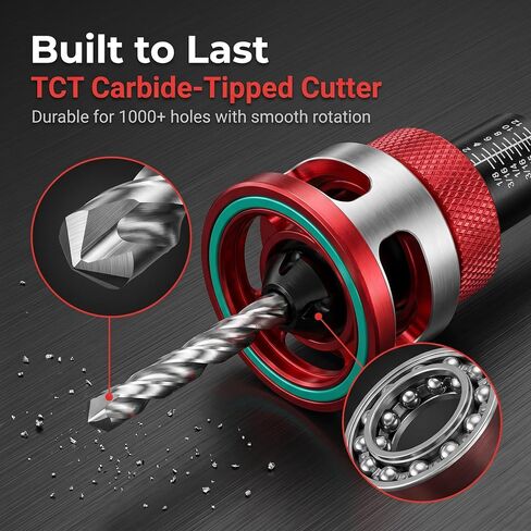 Countersink Drill Bit Set for Woodworking, 7-Piece | 1/4 inch hex shank set with adjustable depth stop, TCT cutter and HSS M2 pilot bits for wood, MDF, plywood in Kuwait