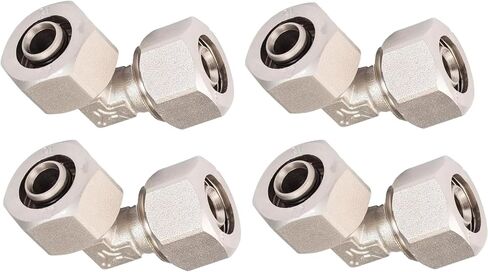 M8080 1/2" Fits for MaxLINE Compressed Air Piping Elbow Fitting - Double O-Ring Seal, Nickel-Plated Brass (2) in Kuwait