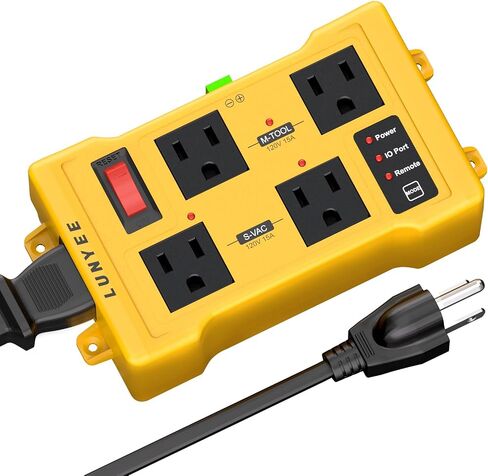 LUNYEE Automatic Vacuum Switch for Power Tools with Remote, 4-Outlet Tool Activated Vacuum Switch Dust Collector & Shop Vac Switch, Auto Switch for CNC Machine & Laser Engraver Synchronous Control in Kuwait