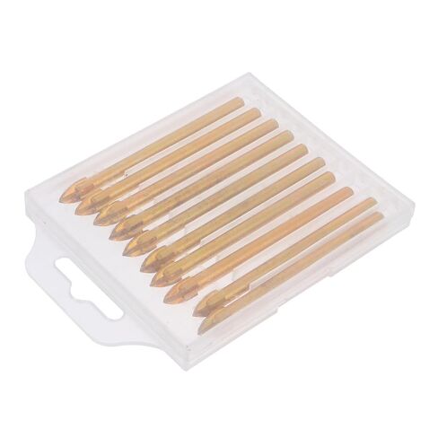 10pcs Carbide Tip Glass Triangle Drill Bits Cross Head Hole Opener for Ceramics Tiles and Durable Reinforced Design Suitable for Precision Drilling in Kuwait