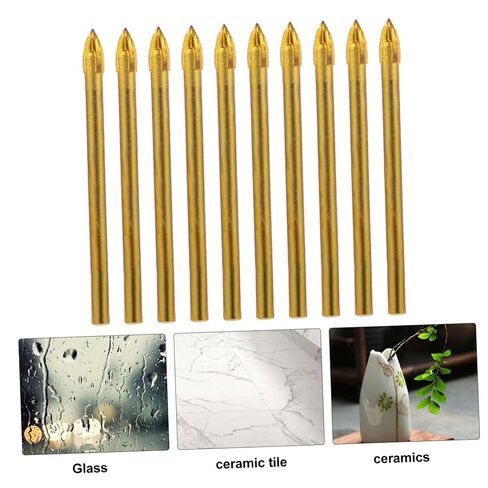 10pcs Carbide Tip Glass Triangle Drill Bits Cross Head Hole Opener for Ceramics Tiles and Durable Reinforced Design Suitable for Precision Drilling in Kuwait