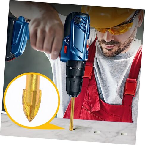 10pcs Carbide Tip Glass Triangle Drill Bits Cross Head Hole Opener for Ceramics Tiles and Durable Reinforced Design Suitable for Precision Drilling in Kuwait