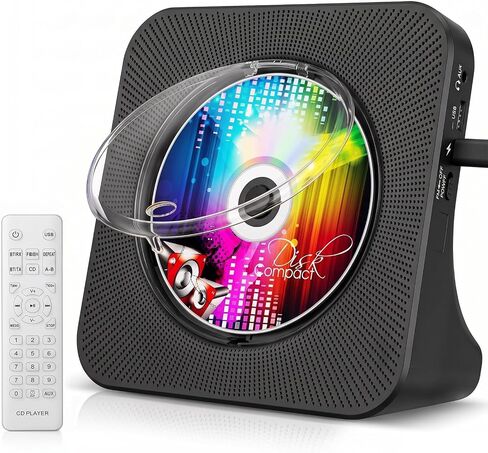 Portable CD Player, Bluetooth CD Kpop Player for Desktop with HiFi Sound Speaker, Cute FM Radio CD Music Player for Home with Remote Control, Dust Cover, LED Screen, Support AUX/USB, Headphone Jack in Kuwait