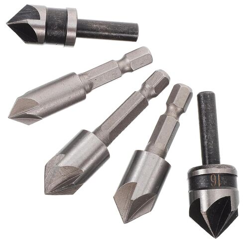 Uonlytech 5pcs Countersink Drill Bit Woodworking Tapered Precision Chamfering Tool for Smooth Edges Wood and Projects in Kuwait