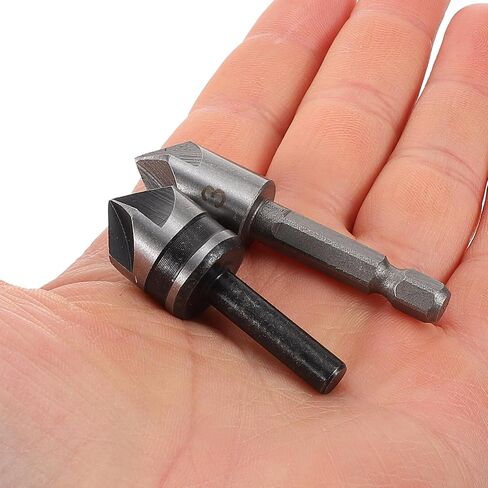 Uonlytech 5pcs Countersink Drill Bit Woodworking Tapered Precision Chamfering Tool for Smooth Edges Wood and Projects in Kuwait