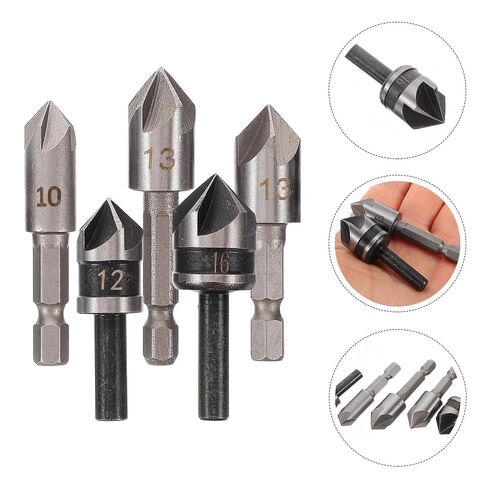 Uonlytech 5pcs Countersink Drill Bit Woodworking Tapered Precision Chamfering Tool for Smooth Edges Wood and Projects in Kuwait