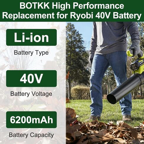 Upgraded 6200mAh 2Packs Replacement for Ryobi 40V Battery OP4060A OP4040 OP40401 OP4040A OP4050 OP40501 OP4050A OP4015 OP4026 OP40201 OP40261 OP4030 OP40301 in Kuwait