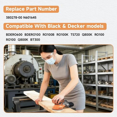 4 Pcs Sander Pads and 40 Pcs Sanding Discs Hook and Loop for Random Orbital Sander Compatible with Black & Decker BDERO600 BDERO100 RO100B RO100K TS720 Replace#: N601645 380278-00 in Kuwait