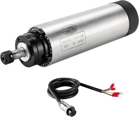 CNC Spindle CNC Motor 110V 1.5KW Air Cooled Spindle Motor 65mm 4 Bearings 24000RPM 400HZ for CNC Router Machine in Kuwait