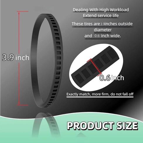 4 Pack Bandsaw Drive Belt Replacement for Meelwaukii 2829-20 Band Saw, Blade Pulley Tire Replace 45-96-0050, Rubber Wheel Tire Belt Kit in Kuwait