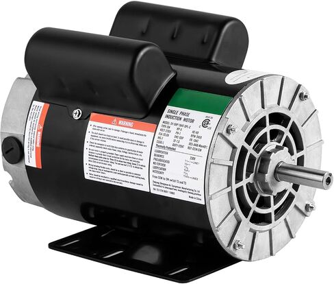 5 HP SPL Air Compressor Motor, 3450RPM 184T Frame Electric Motor, 230V, 1.88" Shaft Length, 7/8" Keyed Shaft, Dual CW/CCW Rotation for Air Compressor General Purpose Equipment in Kuwait