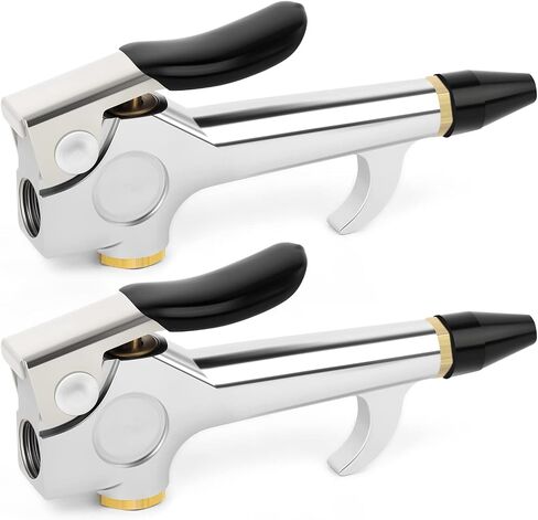 MEANLIN MEASURE 2PCS 1/4" Heavy Duty Lever Compressed Air Nozzle With Rubber Tip Safety Nozzle For Air Compressor Home Garage Store Industrial in Kuwait