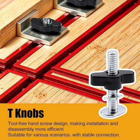 weideer 30PCS 1/4"-20 T Track Bolts and Knobs Kit,T Track Accessories,1/4"-20 Threaded Knobs T Slot Bolts and Washers for Woodworking Jigs and Fixtures in Kuwait