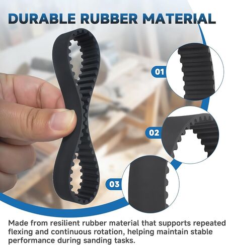 6860069 Timing Drive Belt Compatible with Ryobi BE-321 Sanders, 2-Pack | Rubber transmission belts fit BE-321 and BE-321 Type II models for sander drive-system maintenance in Kuwait