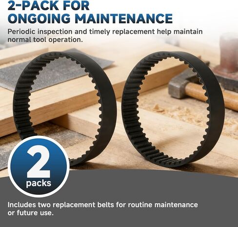 6860069 Timing Drive Belt Compatible with Ryobi BE-321 Sanders, 2-Pack | Rubber transmission belts fit BE-321 and BE-321 Type II models for sander drive-system maintenance in Kuwait